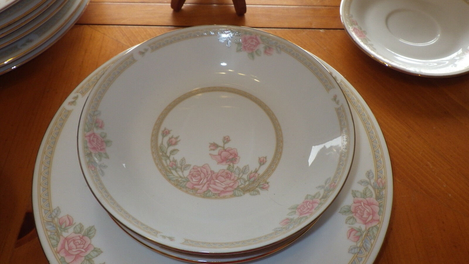Pink Floral Dinnerware Set Fine Tienshan China Gold Christina Etsy