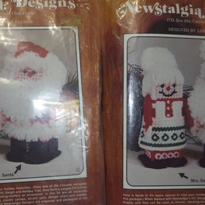 Newstaliga Designs Plastic Canvas Kits Mr & Mrs Santa Claus Klaus Newstaliga Designs 1978 1 each Mr  Mrs.