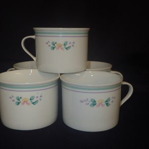 Stoneware Mugs Cups Soho Expression SoHo Gardens by FAIRWINDS 5 pcs 2.5&quot; x 3.5&quot;