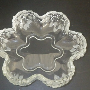 Vintage Mikasa Carmen 10.5&quot; Hostess bowl Walther Glass Germany Satiniert Crystal