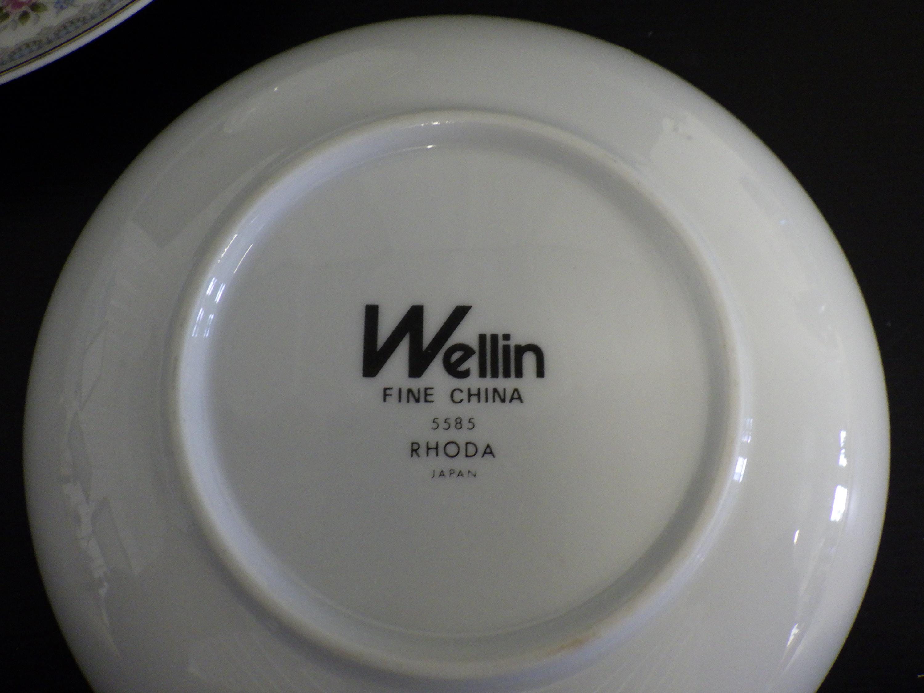 Vintage Porcelain China Dinnerware Set Rhoda Wellin Japan S/6 EUC Blue ...