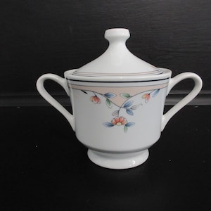 Suikerpot met deksel Heritage Blossom by Princess House dubbel handvat