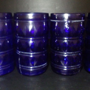 Cobalt Blue Juice glasses short tumblers 4 10 ounce blue tumblers EUC