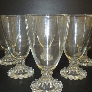 Water Goblets Glasses Boopie Clear by ANCHOR HOCKING 6 9oz stems