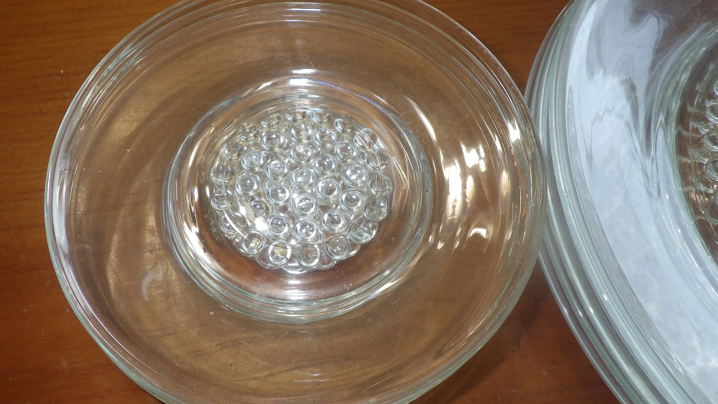 Capri Dots Clear Dinner Plates and 9 Bread Plates by Hazel Atlas 15