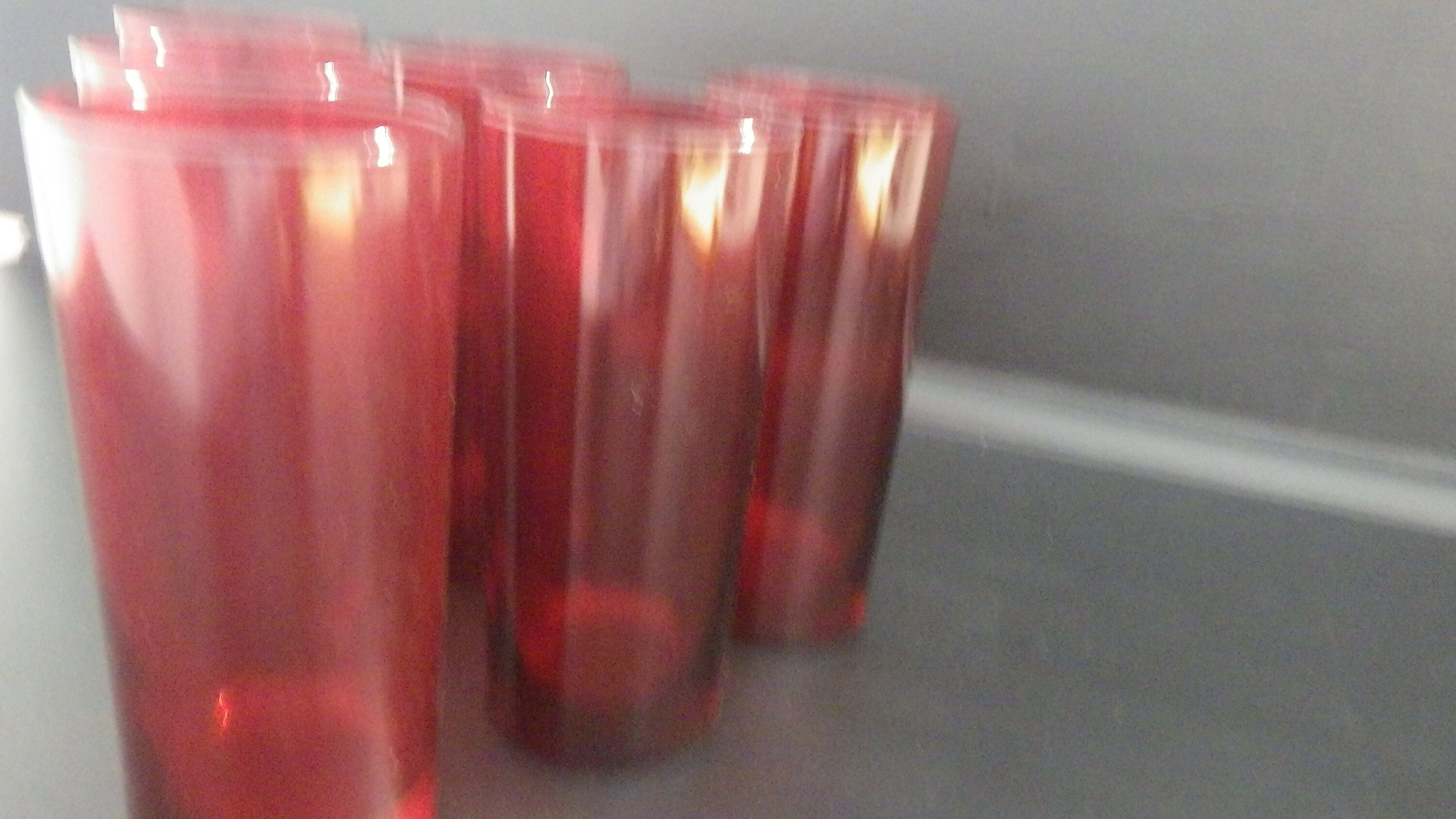 Vintage Red Tumblers Drinking Glasses Flat Bottom Coolers 6 Etsy