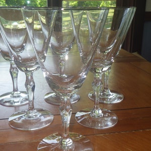 Vintage Crystal Water Goblets Glasses Engagement Platinum by Fostoria 6 12 oz