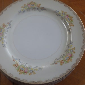Fine China Dinner Plates CWJ1 by Cosmos Ware Japan Occupied Japan 5 piece EUC