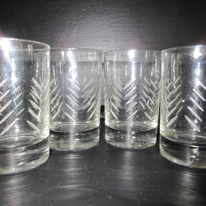 Vintage Juice glasses Javit Crystal Rain flat bottom juice glasses 4 6oz glasses