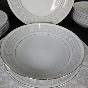 Vintage Imperial China Dinnerware Set: Whitney Dalton, Platinum Trim (18pc)