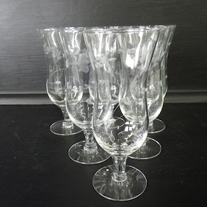 Princess house Heritage footed glasses stems 6 8 ounce fancy parfait glasses
