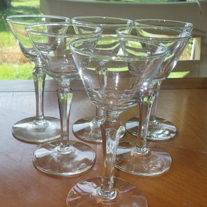 Libbey Cocktail Wine Cordial Glasses 6 4oz faceted stem glasses Elegant stemware