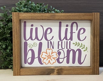 Live Life in Full Bloom | Spring Printable Wall Art | Watercolor Floral ...