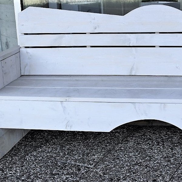 Gartenbank Bauholz white-wash gebeizt