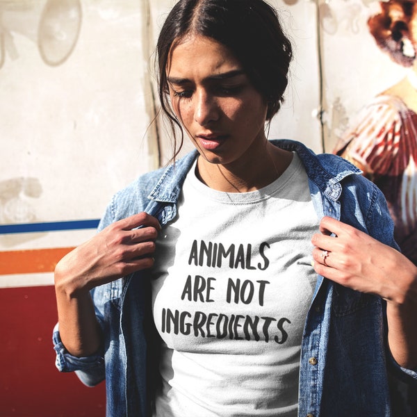 Vegan Shirt - Animals Are Not Ingredients, Gift For Vegetarian And Animal Lover