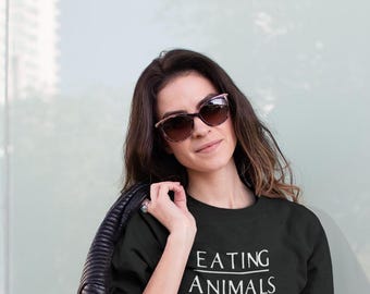 Eating Animals Is Weird Sweatshirt, Cute Vegan Outfit, Animal Lover Gift, Birthday Gifts for Plant Dad Mom