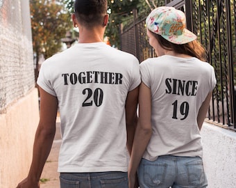 Together Since Custom Year Couple Shirts, Anniversary Gift