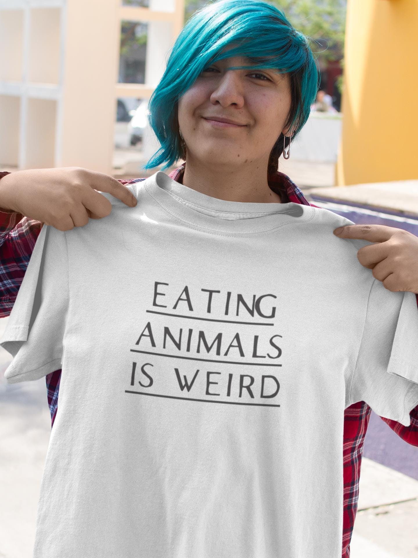 Eating Animals Is Weird Shirt, Vegan Statement Tee, Gift for Vegans or Animal Lovers, Unisex T-Shirt, Organic Tee, Oversize Tshirt
