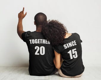 Matching Couple Shirts, Together Since Custom Date, Anniversary Gift