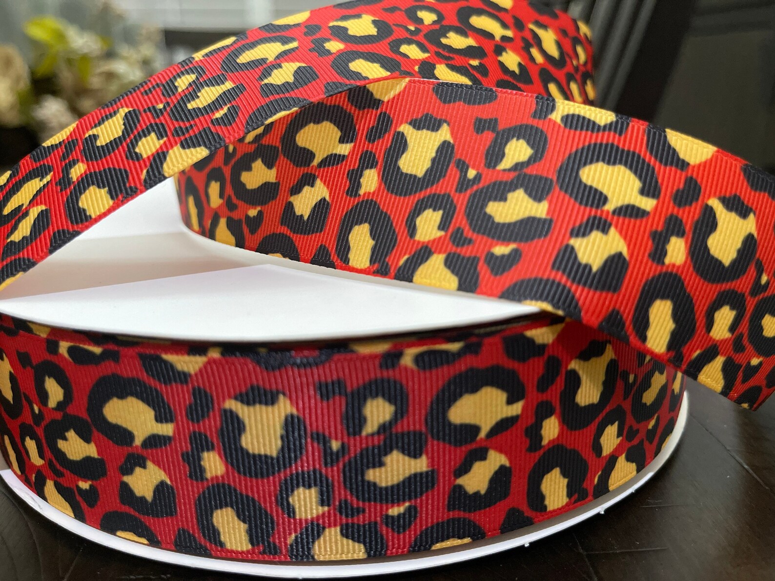 1.5 inch leopard ribbons animal print ribbonsgrosgrain Etsy