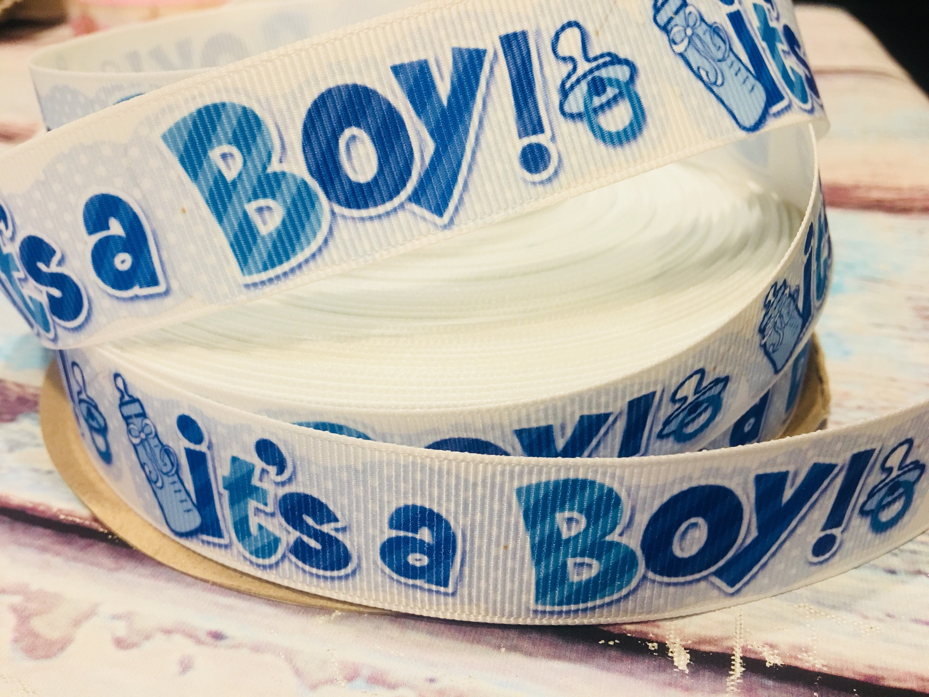 Baby Shower Ribbons Its a Boy Ribbons Baby Shower Grosgrain Etsy