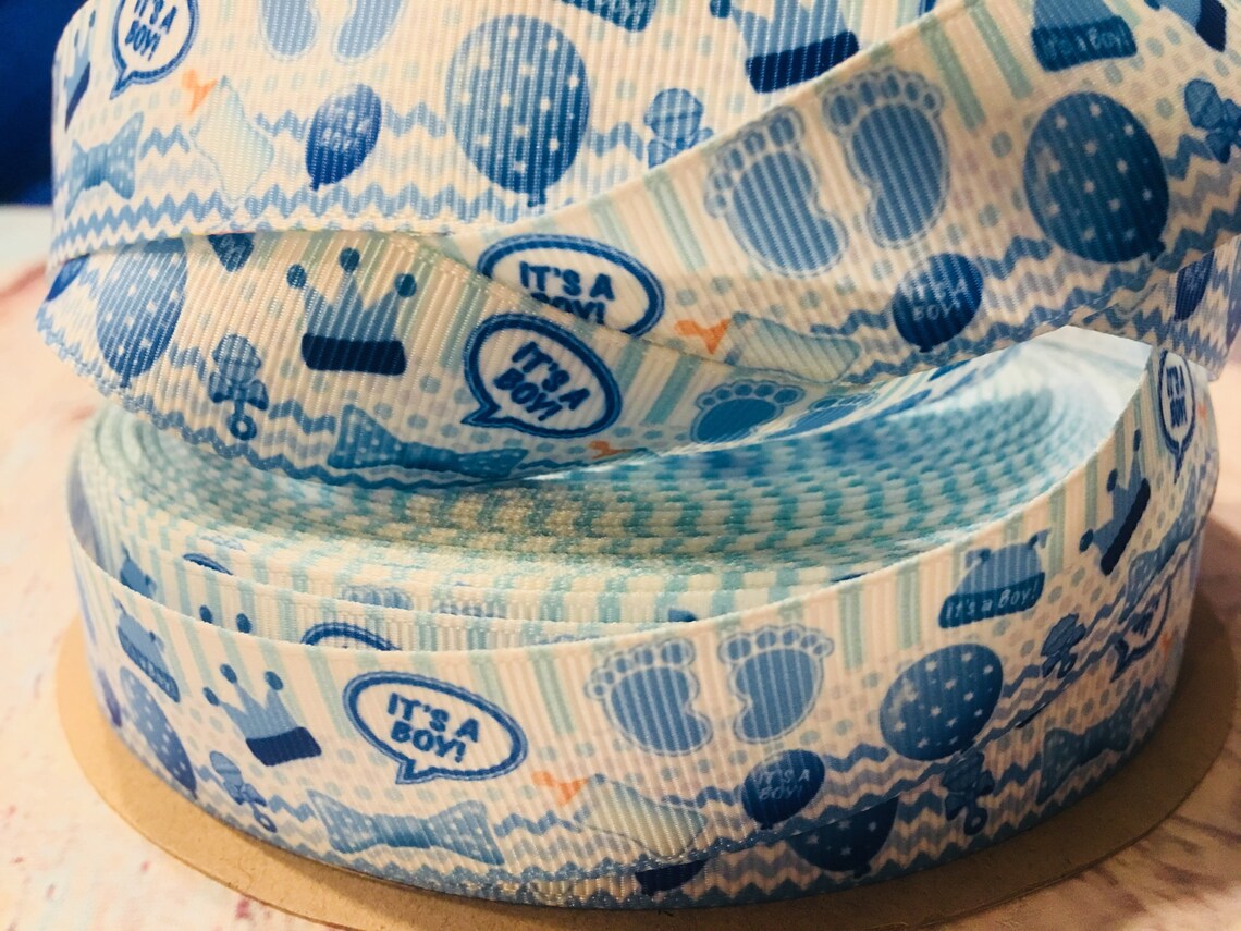 Baby Shower Ribbons Its a Boy Ribbons Baby Shower Grosgrain Etsy