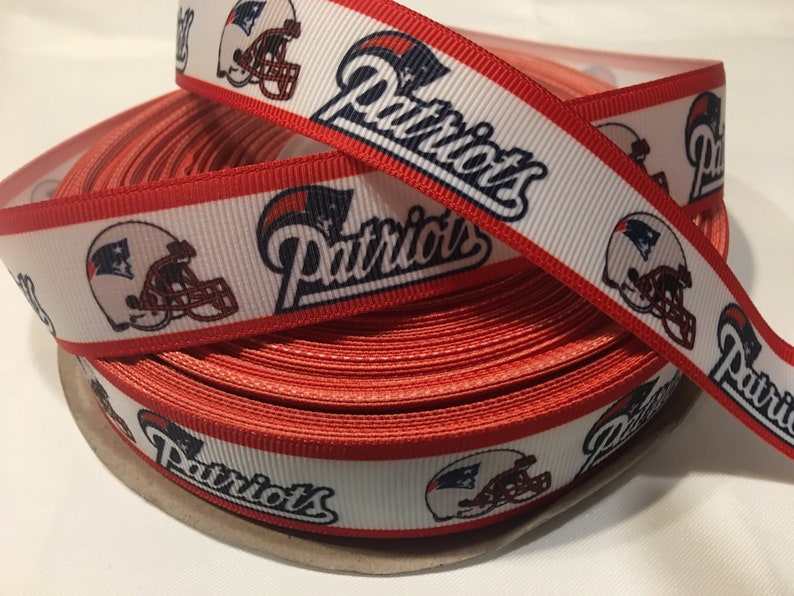 NEW ENGLAND PATRIOTS 7//8/" GROSGRAIN RIBBON 1,3,5,10 YARDS FOOTBALL SHIP FROM USA