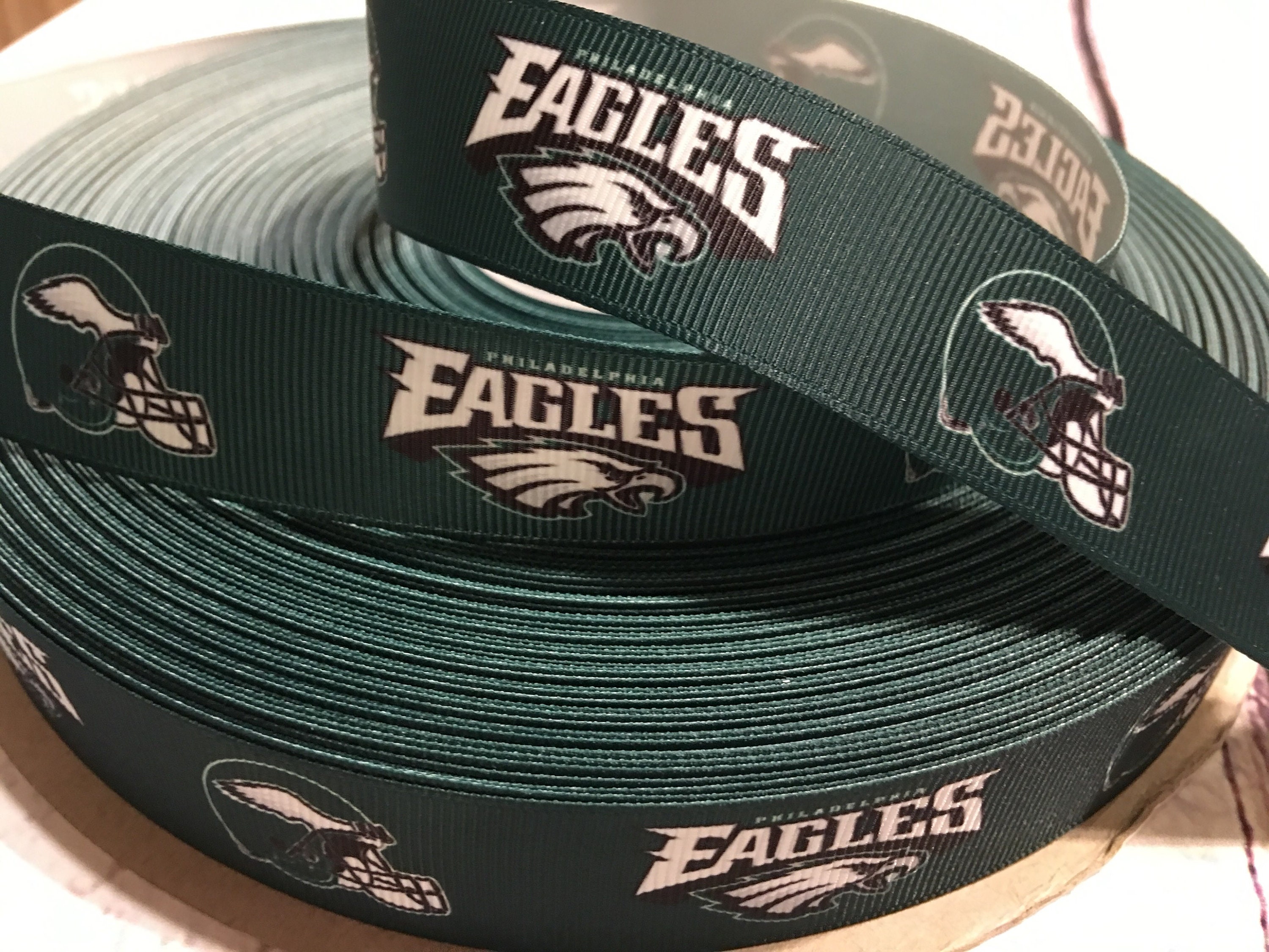 3 yards nfl ribbons eagles ribbons sports ribbons. 1 inches Etsy
