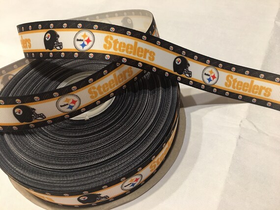 Steelers 1.5/" grosgrain ribbon the listing is for 5 yards total