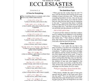 Ecclesiastes 3 Poster: A Time For Everything - ESV Bible Verse Art featuring Paleo Hebrew
