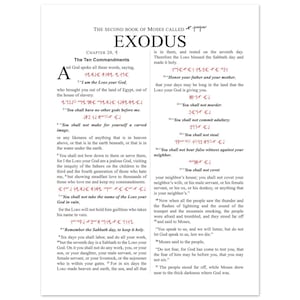 Exodus 6 m Paleo Hebräisch/Phönizianer Die Zehn Gebote/Zehn Worte | EAV | Physisches Produkt - Premium Matte Paper Poster