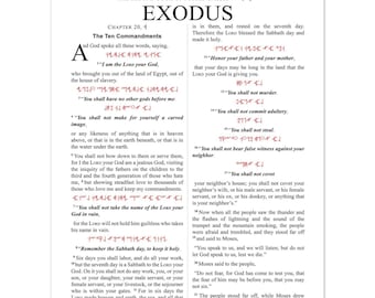 Ten Commandments Poster | Paleo Hebrew, Exodus 20 (Physical Product)