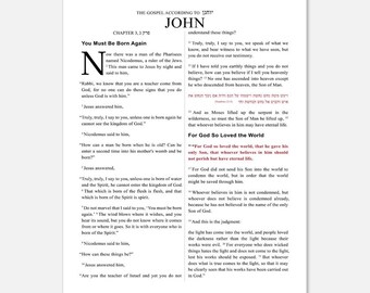 John 3:16 Scripture Art Print – Bible Verse Poster