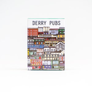 Cartas de jogar Derry Pub, pubs irlandeses, ideia de presente de Derry, ilustrações de pub, lembrança irlandesa, presente exclusivo, 52 ilustrações de pubs de Kerry