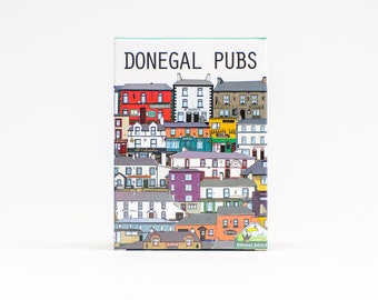 Karty do gry Donegal Pub, Irlandzkie Puby, Pomysł na prezent Donegal, Ilustracje Pubów, Irlandzka Pamiątka, Niepowtarzalny Prezent, 52 Ilustracje Donegal Pubs