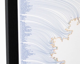 Wild Atlantic Way Map, Wild Atlantic Map, Irish Map, West Coast of Ireland, Irish Gift, Irish Art, Illustration,Framed or Unframed Map 40x30