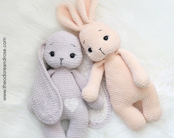 Bunny Crochet Pattern | Bunny Plushie Lovey |  PDF - Crochet PATTERN ONLY in English