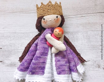 Princess crochet security blanket | lovey | Ariane The Little Princess | Crochet Pattern | PDF - PATTERN in English