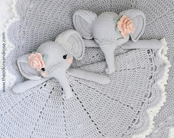 Elephant Crochet Lovey Blanket Ellie Elephant Lovey Crochet Pattern PDF PATTERN ONLY in English Etsy