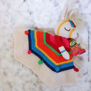 Llama crochet lovey Inka The Little Llama security blanket Crochet Pattern PDF PATTERN ONLY in English image 3