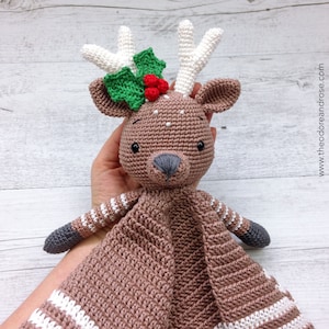 Deer crochet security blanket | lovey | Rupert The Little Reindeer | Crochet Pattern | PDF - PATTERN in English