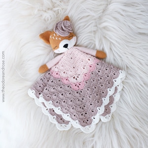 Fox crochet lovey blanket Frankie The Little Fox security blanket Crochet Pattern PDF PATTERN ONLY image 4