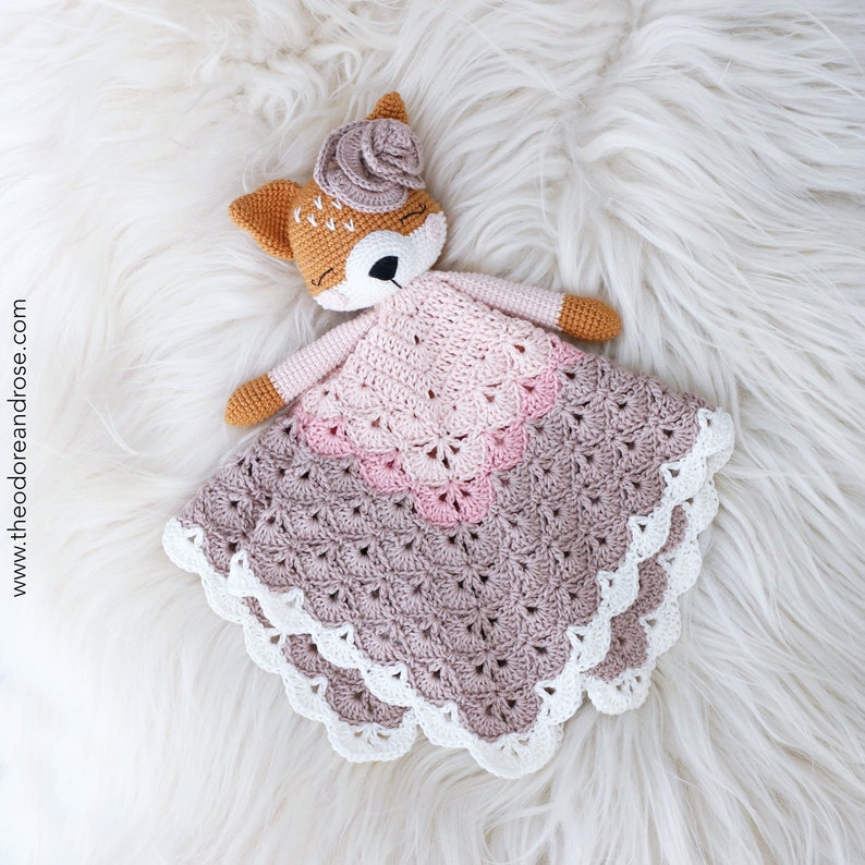 Fox crochet lovey blanket Frankie The Little Fox security blanket Crochet Pattern PDF PATTERN ONLY image 4