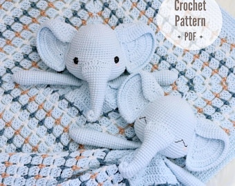 Elephant Crochet Lovey Blanket | Edward Elephant Lovey | Crochet pattern | PDF - PATTERN ONLY in English