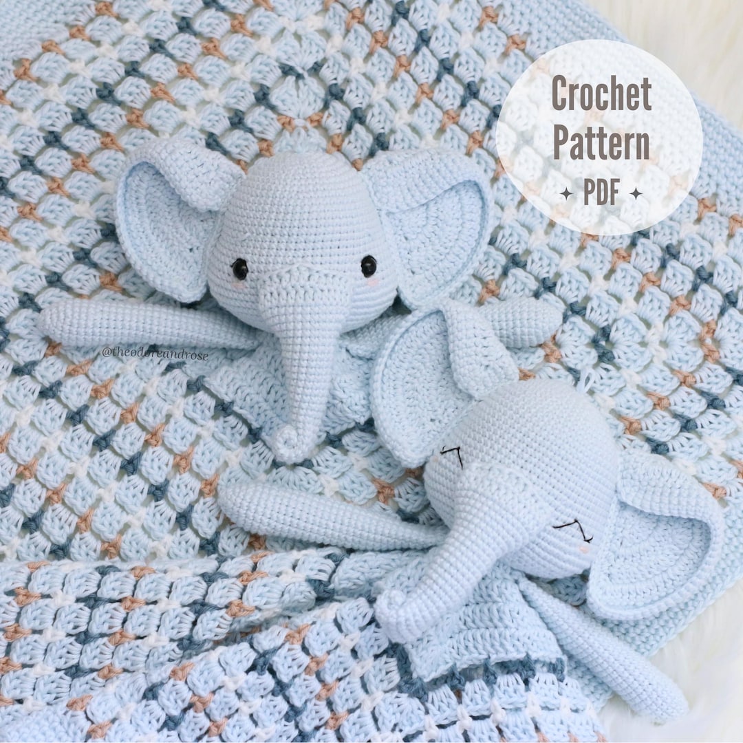 Elephant Crochet Lovey Blanket Edward Elephant Lovey Crochet