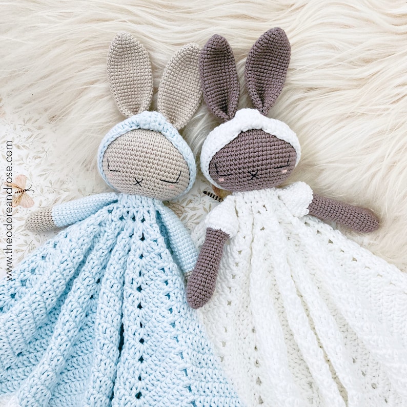 Bunny crochet lovey blanket Hattie The Bonnie Bunny security blanket Crochet Pattern PDF PATTERN ONLY image 2