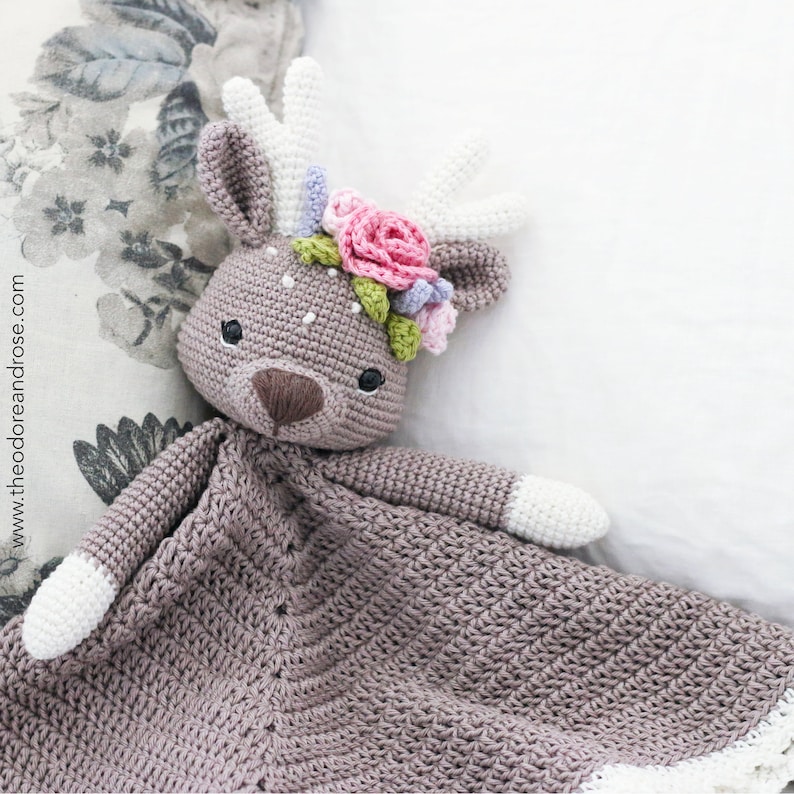 Deer crochet security blanket lovey Finley The Little Fawn Crochet Pattern PDF PATTERN in English image 6