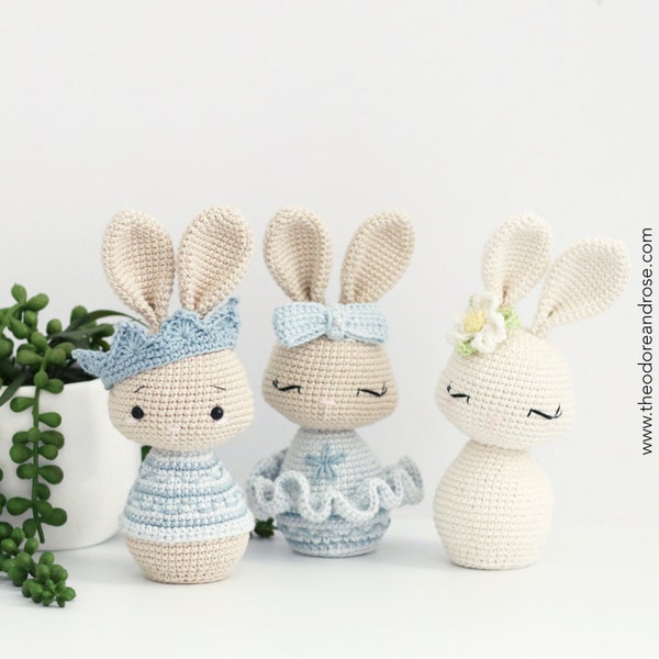 Poupée lapin Kokeshi | Poupée Cheville | Patron au crochet PDF | MOTIF UNIQUEMENT en anglais