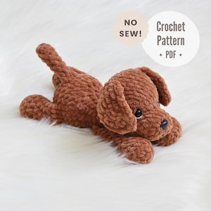 Marley The Labrador Retriever Petite Puppy Plushie No Sew Amigurumi Crochet Pattern (PDF Download) - ENGLISH ONLY