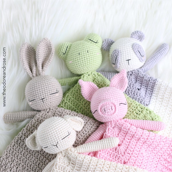 Lot au crochet Sleepy Baby Lovey | Couverture de sécurité | PDF - MOTIF UNIQUEMENT en anglais